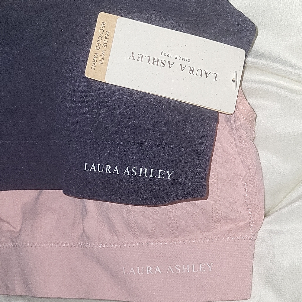 Laura Ashley Navy and Dusty Pink Seamless Bralette Duo NEW WITH TAGS